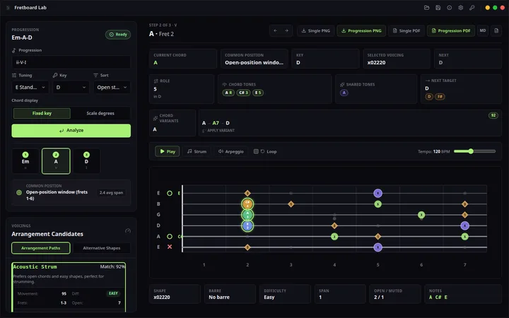 Fretboard Lab desktop software screenshot